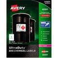 Avery Dennison Avery Full-Sheet GHS Chemical Waterproof & UV Resistent Labels, Laser, Letter, 50/Box 60501